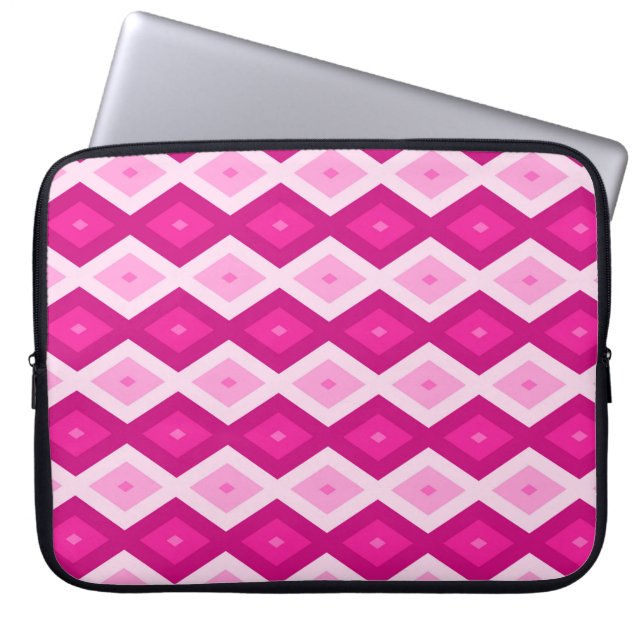Housse Pour Ordinateur Portable Nuances de motif de diamant fuchsia (Devant)
