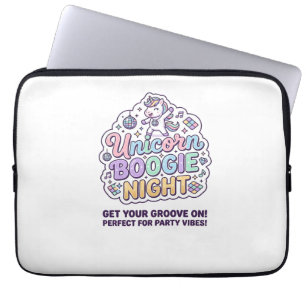 Housse Pour Ordinateur Portable Nuit de Boogie de Licorne Gras Typographie Graphiq