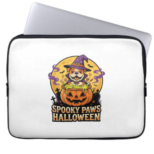 Housse Pour Ordinateur Portable Nuit de la citrouille bouledogue d'Halloween