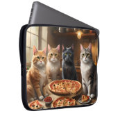 Housse Pour Ordinateur Portable Nuit Pizza Chat, (Devant droit)