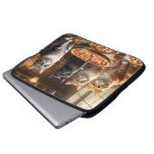 Housse Pour Ordinateur Portable Nuit Pizza Chat, (Devant bas)