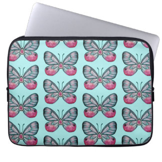 Housse Pour Ordinateur Portable Octobre Turquoise Verre Papillon Motif Design