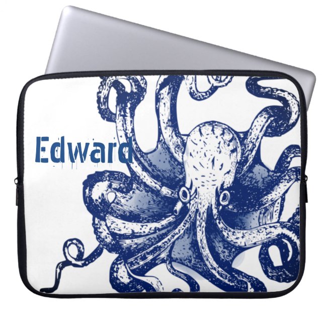 Housse Pour Ordinateur Portable Octopus bleu (Devant)