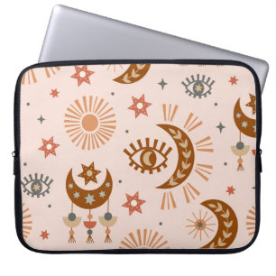 Housse Pour Ordinateur Portable Oeil céleste, lune, motif du soleil.