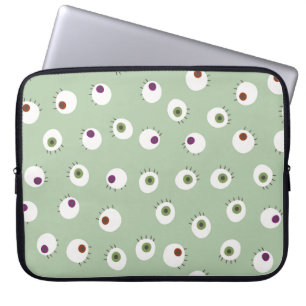Housse Pour Ordinateur Portable Oeil humain Halloween sans couture dessinée à la m