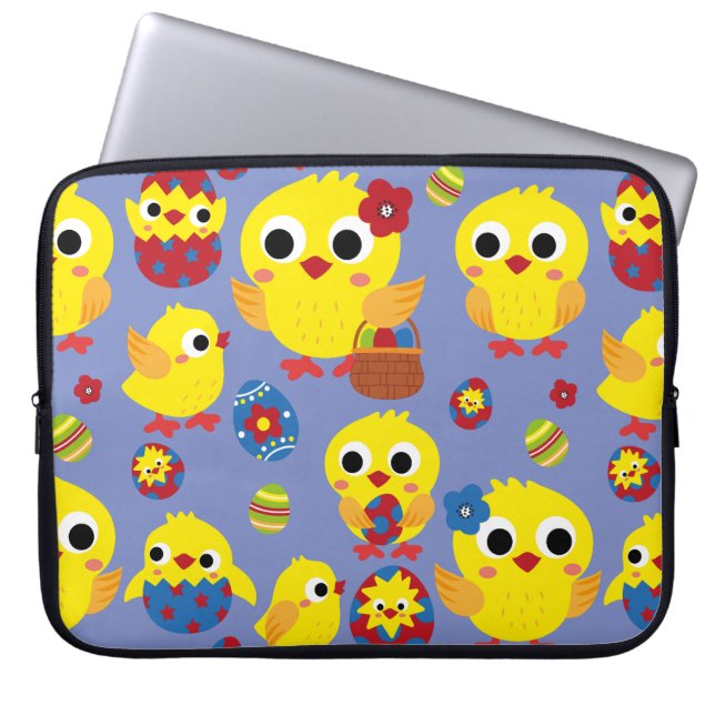 Housse Pour Ordinateur Portable OEufs de Pâques de Hatch Retro (Devant)