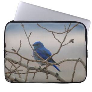 Housse Pour Ordinateur Portable Oiseau bleu de montagne