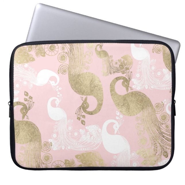 Housse Pour Ordinateur Portable Oiseau royal rose (Devant)