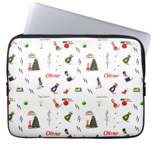 Housse Pour Ordinateur Portable Oliver La Loutre Noël Motif Aléatoire
