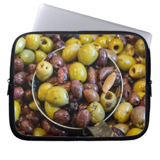 Housse Pour Ordinateur Portable Olives noires et vertes séchées