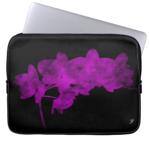 Housse Pour Ordinateur Portable Ombre d'orchidée sur un fond sombre