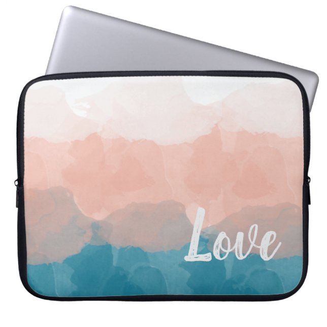 Housse Pour Ordinateur Portable Ombre rose et bleu amour dégradant (Devant)
