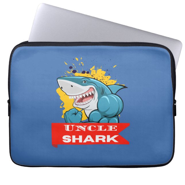 HOUSSE POUR ORDINATEUR PORTABLE ONCLE SHARK (Devant)