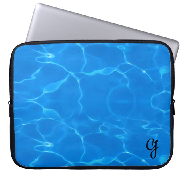 Housse Pour Ordinateur Portable Ondulations sur l'eau bleue (Devant)