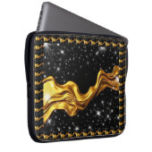 Housse Pour Ordinateur Portable Opulent Galaxy Liquid Gold Black Monochrome Achemp (Devant droit)