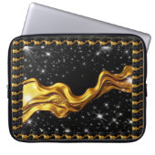 Housse Pour Ordinateur Portable Opulent Galaxy Liquid Gold Black Monochrome Achemp (Devant)
