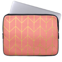Or Chevron Coral rose Arrière - plan Moderne Chic