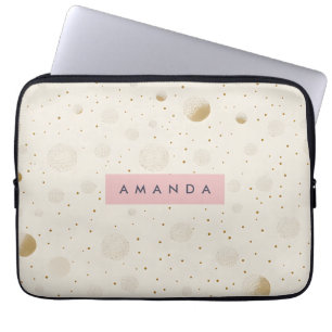 Housse Pour Ordinateur Portable Or Personnalisé Petits Points Style Minimaliste