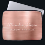 Housse Pour Ordinateur Portable Or rose - Blush Pink Metallo Business<br><div class="desc">Or Rose moderne - Blush Pink Girly Make Up and Hair Beauty Salon Faux Metallic Stainless Elegant Monogramme Promotionnel Portable Bag or Sleeve Promotional (promo) Coque publicitaire. Ce coque informatique professionnel professionnel de classe peut être customisé pour inclure votre nom de signature de script monogrammé et le titre de la...</div>