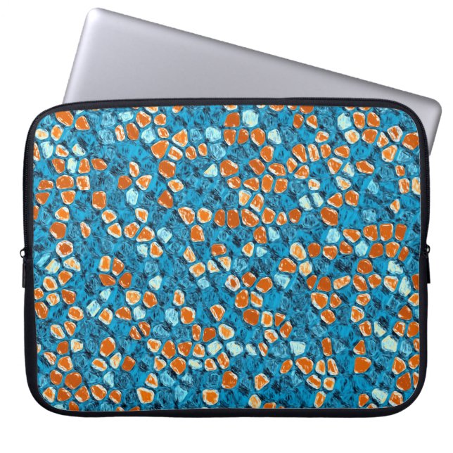 Housse Pour Ordinateur Portable orange et bleu (Devant)