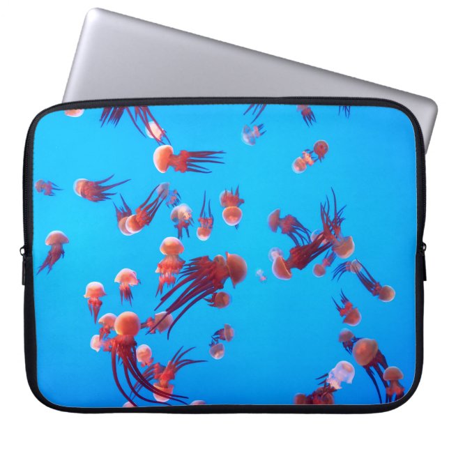 HOUSSE POUR ORDINATEUR PORTABLE ORANGE JELLY FISH (Devant)