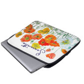 Housse Pour Ordinateur Portable Orange Red Poppy Flower Pattern Thank You (Devant bas)