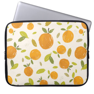 Housse Pour Ordinateur Portable Oranges peintes à la main fruit sans couture desig