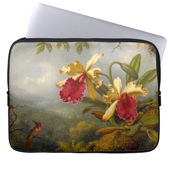 Housse Pour Ordinateur Portable Orchidées et colibri Heade (Devant)