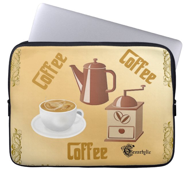 Housse Pour Ordinateur Portable Ordinateur portable à pochette de café (Devant)
