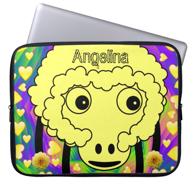 Housse Pour Ordinateur Portable Ordinateur Portable Manches Coeurs jaunes (Devant)