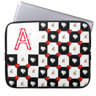 Housse Pour Ordinateur Portable Ordinateur portable Manches Coeurs rouges Ours bla