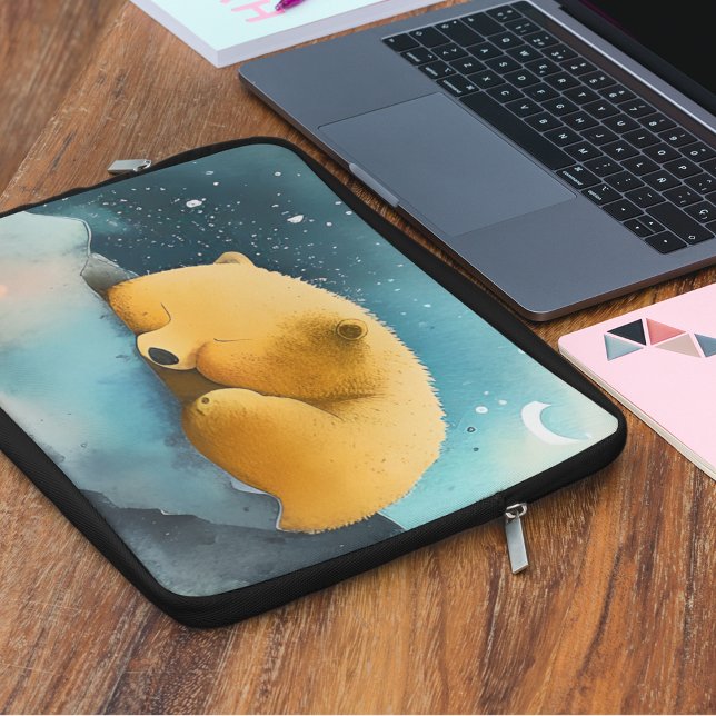 Housse Pour Ordinateur Portable Ours de couchage (Watercolor Sleeping Bear Laptop Sleeve)