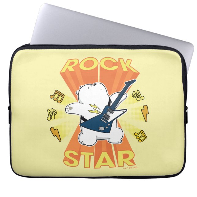 Housse Pour Ordinateur Portable Ours de glace - Rock Star (Devant)