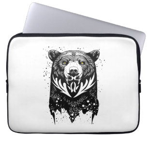 Housse Pour Ordinateur Portable Ours Grizzly Wild Animal Nature Illustration Art