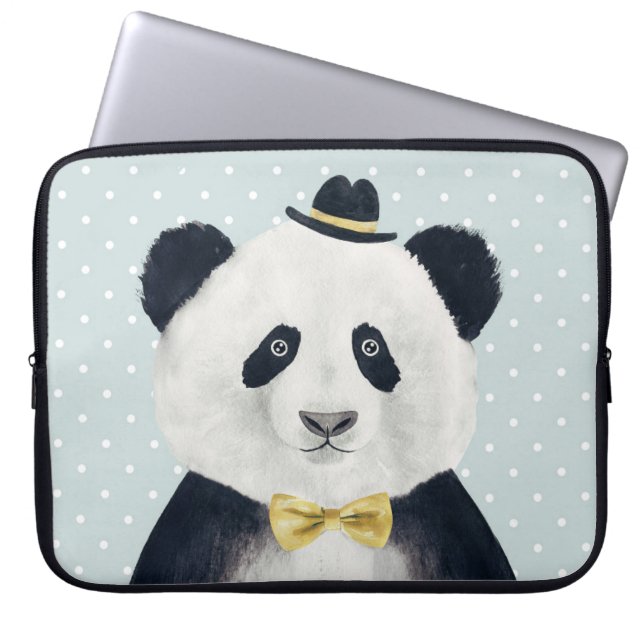 Housse Pour Ordinateur Portable Ours panda d'aquarelle (Devant)
