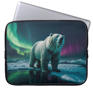 Housse Pour Ordinateur Portable Ours polaire et Aurora
