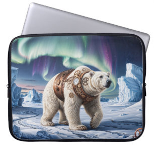 Housse Pour Ordinateur Portable Ours polaire et Aurora