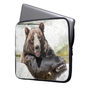 Housse Pour Ordinateur Portable Ours souriant