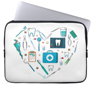 Housse Pour Ordinateur Portable Outil dentaire amusant Coeur