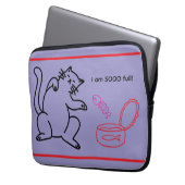 Housse Pour Ordinateur Portable Overstuffed Cat on Purple Electronics Bag (devant gauche)