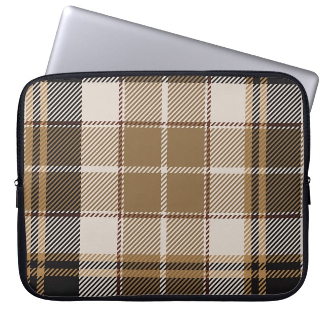 Housse Pour Ordinateur Portable Oxford Black et Tan Plaid (Devant)