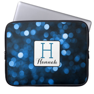 Housse Pour Ordinateur Portable Paillettes Bleues - Personnalisez Votre Propre