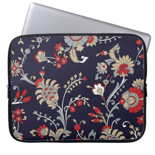 Housse Pour Ordinateur Portable Paisley indien, arrière - plan de marine, traditio
