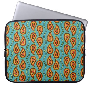 Housse Pour Ordinateur Portable Paisley motif, tissu ornemental texture indienne s