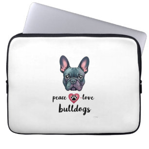 Housse Pour Ordinateur Portable Paix Amour Bouledogues Vintage Galaxie Bouledogue