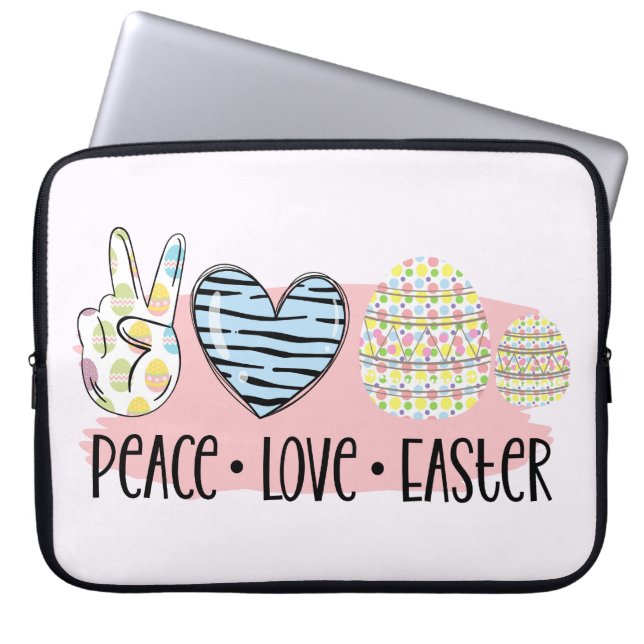 Housse Pour Ordinateur Portable Paix Amour Pâques (Devant)