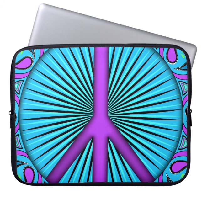 Housse Pour Ordinateur Portable Paix ~ Feuille (Devant)