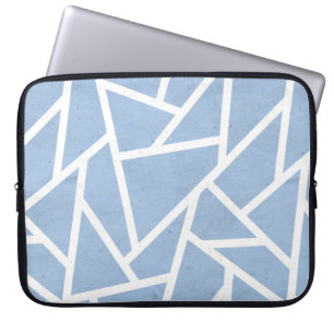 Housse Pour Ordinateur Portable Pale blue and white mosaic pattern