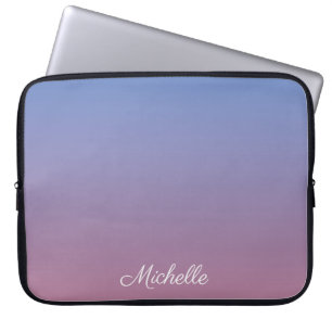 Housse Pour Ordinateur Portable Pale rose et bleu dégradé ombre