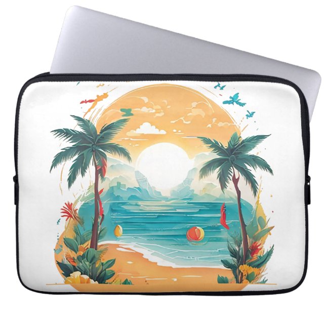 Housse Pour Ordinateur Portable Palmier de Sun Beach (Devant)